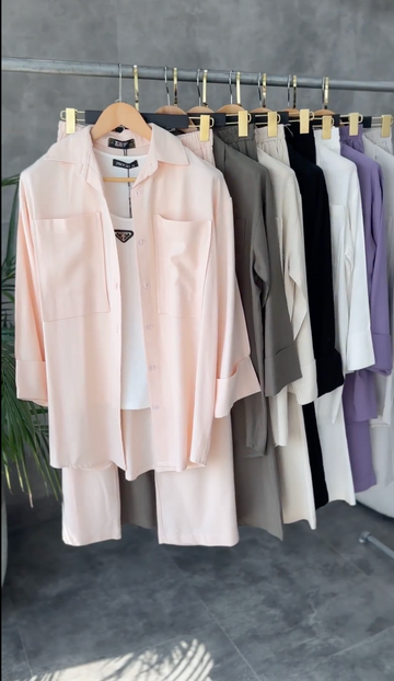 Front Pock Long Shirt & Trouser ( Premium Viscose )