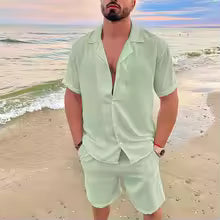 Linen Two Piece Men's Set