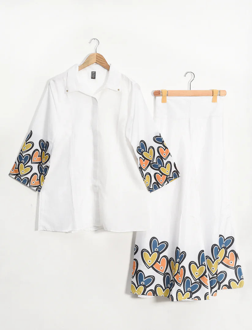 Floral Heart Embellished Co-ord Set